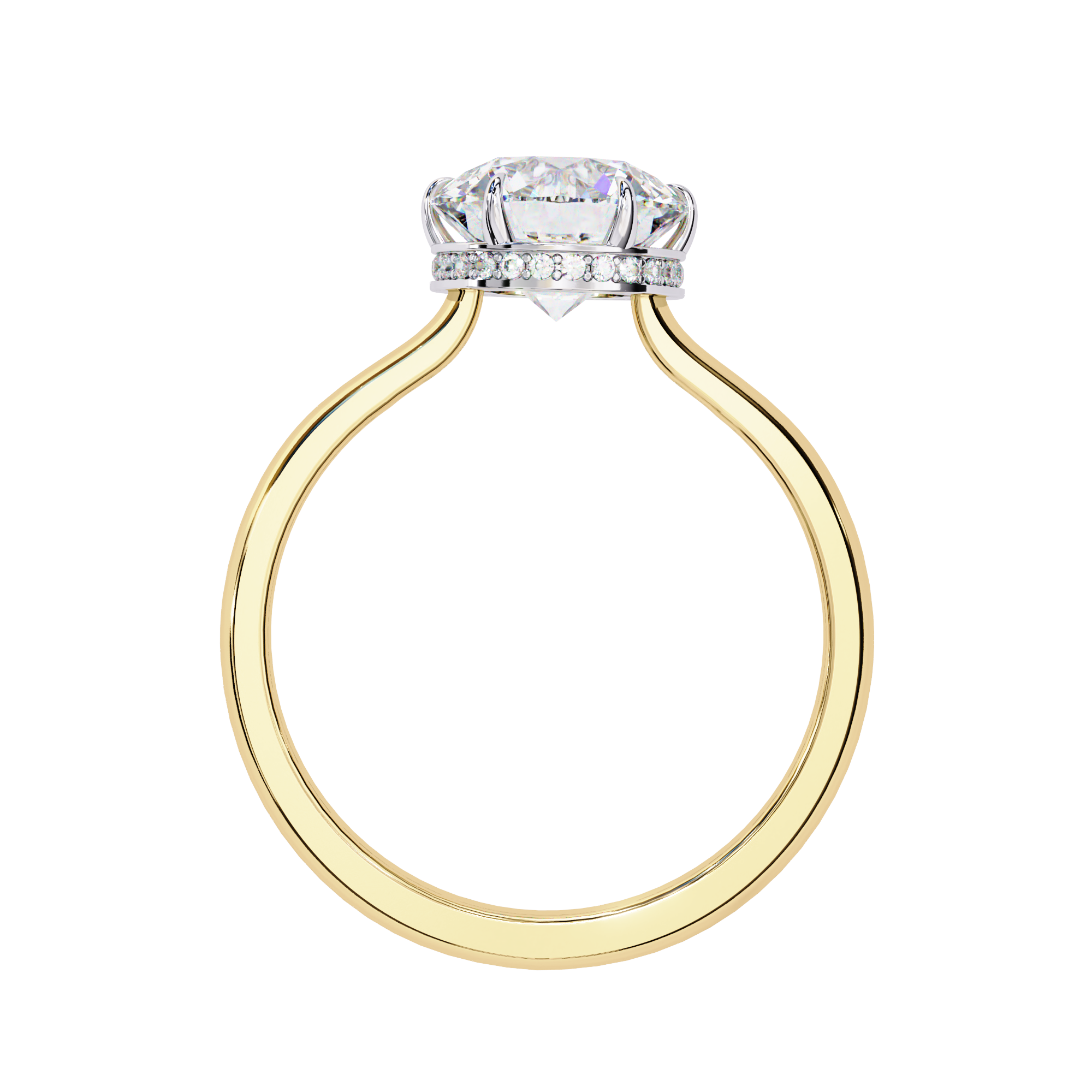 Round Hidden Halo Diamond Ring