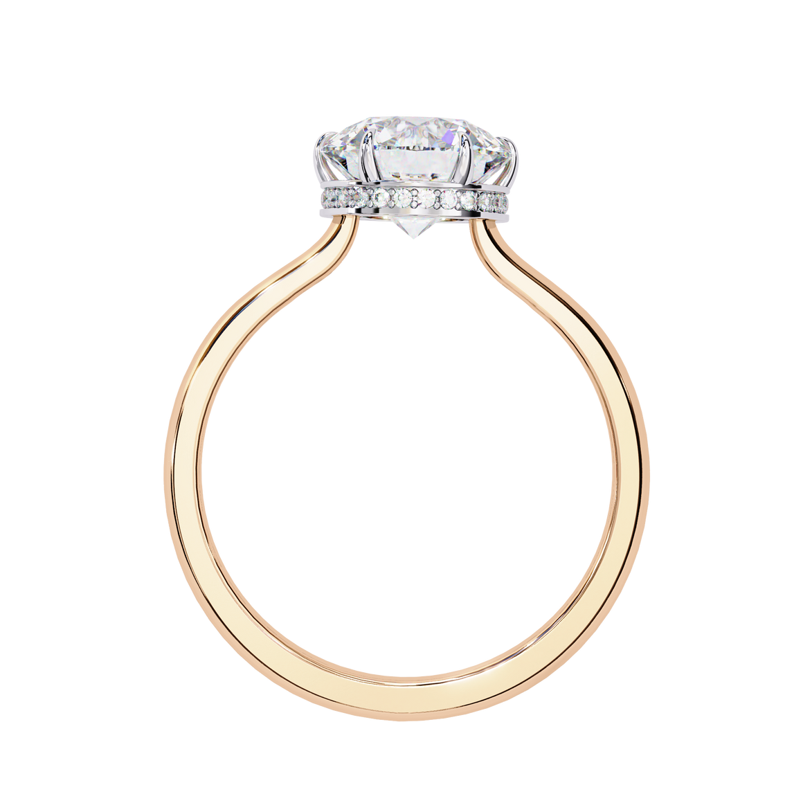 Round Hidden Halo Diamond Ring