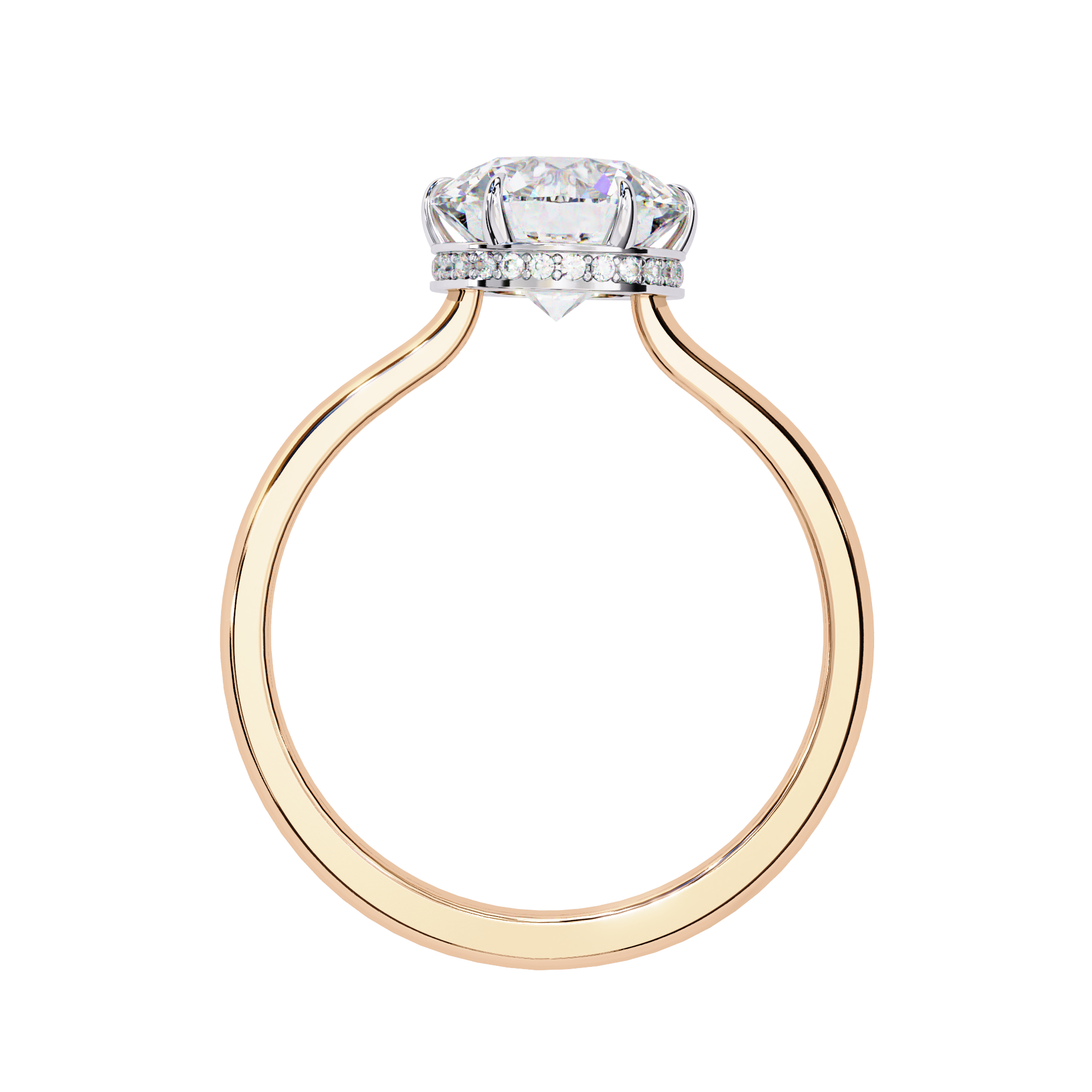 Round Hidden Halo Diamond Ring