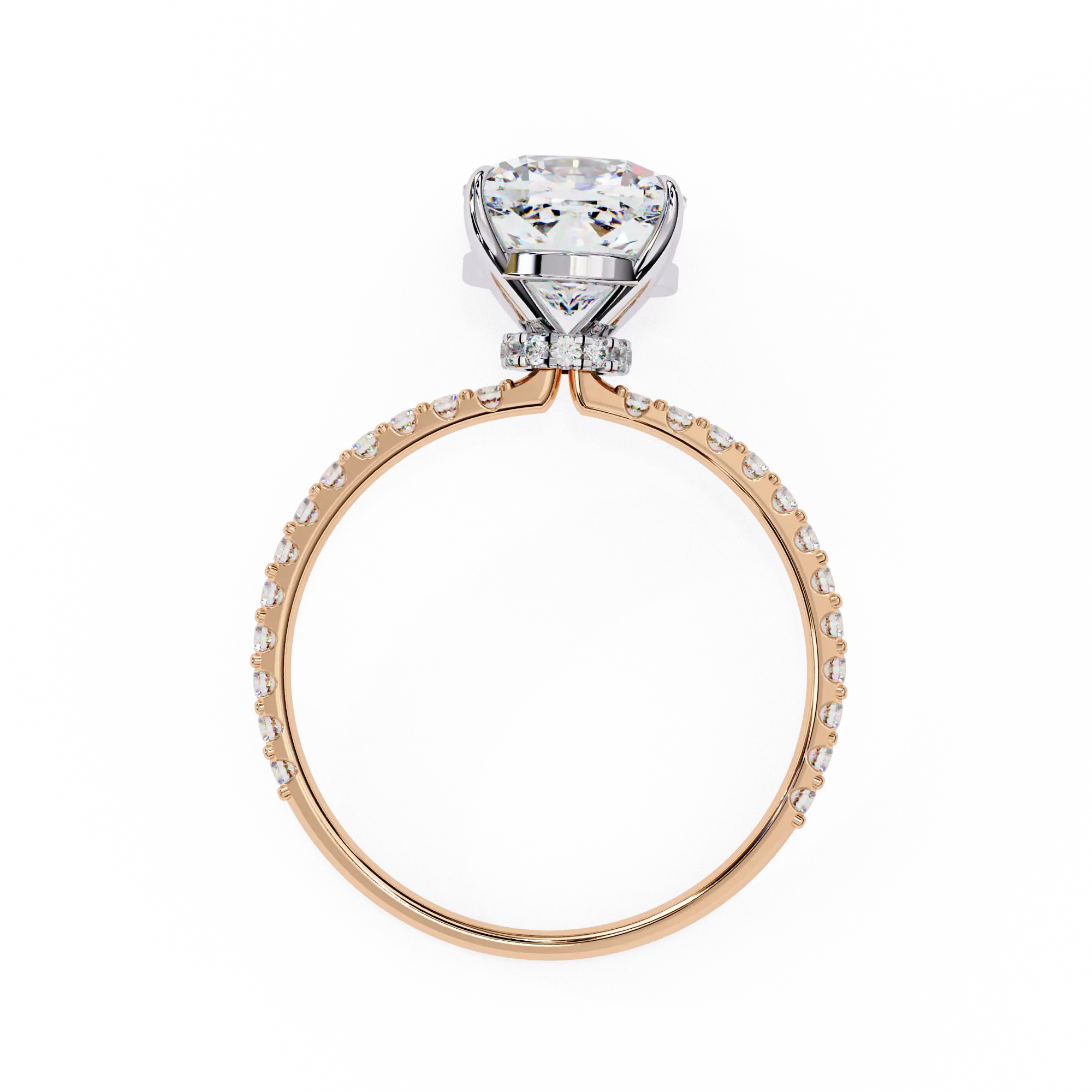 Cushion Cut Pavé Engagement Ring