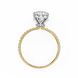 Gold and silver ring with a diamond on a white background