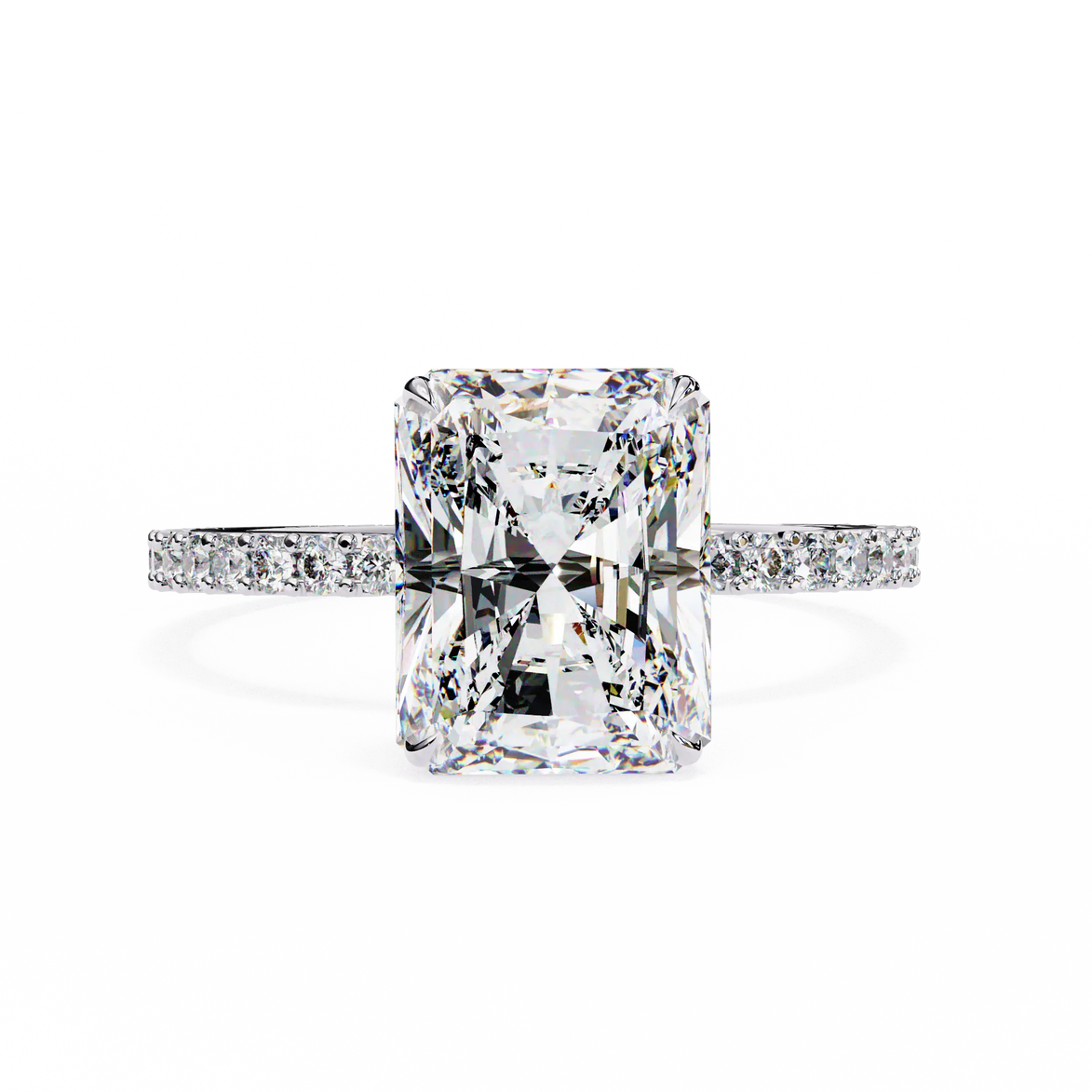 Radiant Cut Pavé Engagement Ring 