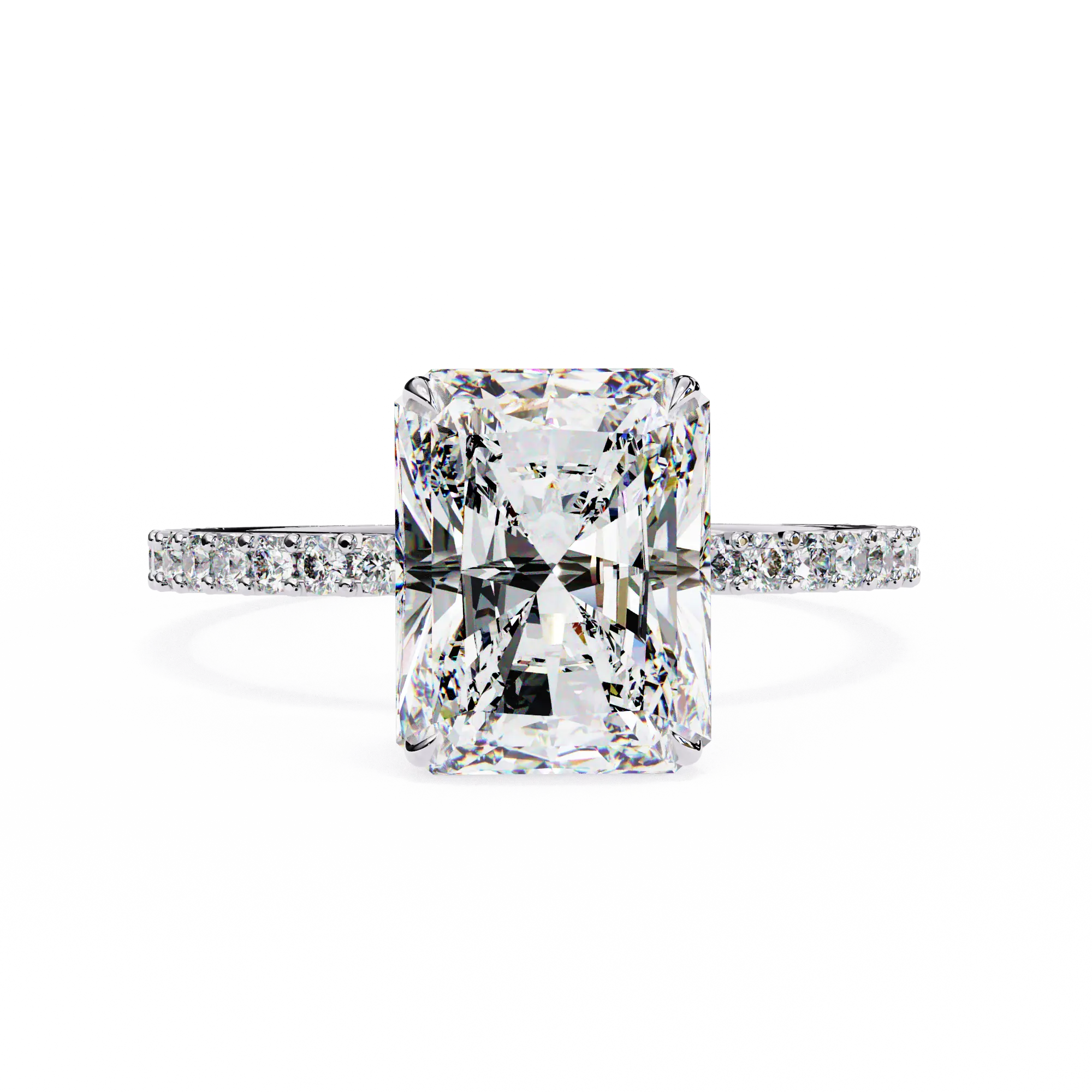 Radiant Cut Pavé Engagement Ring 