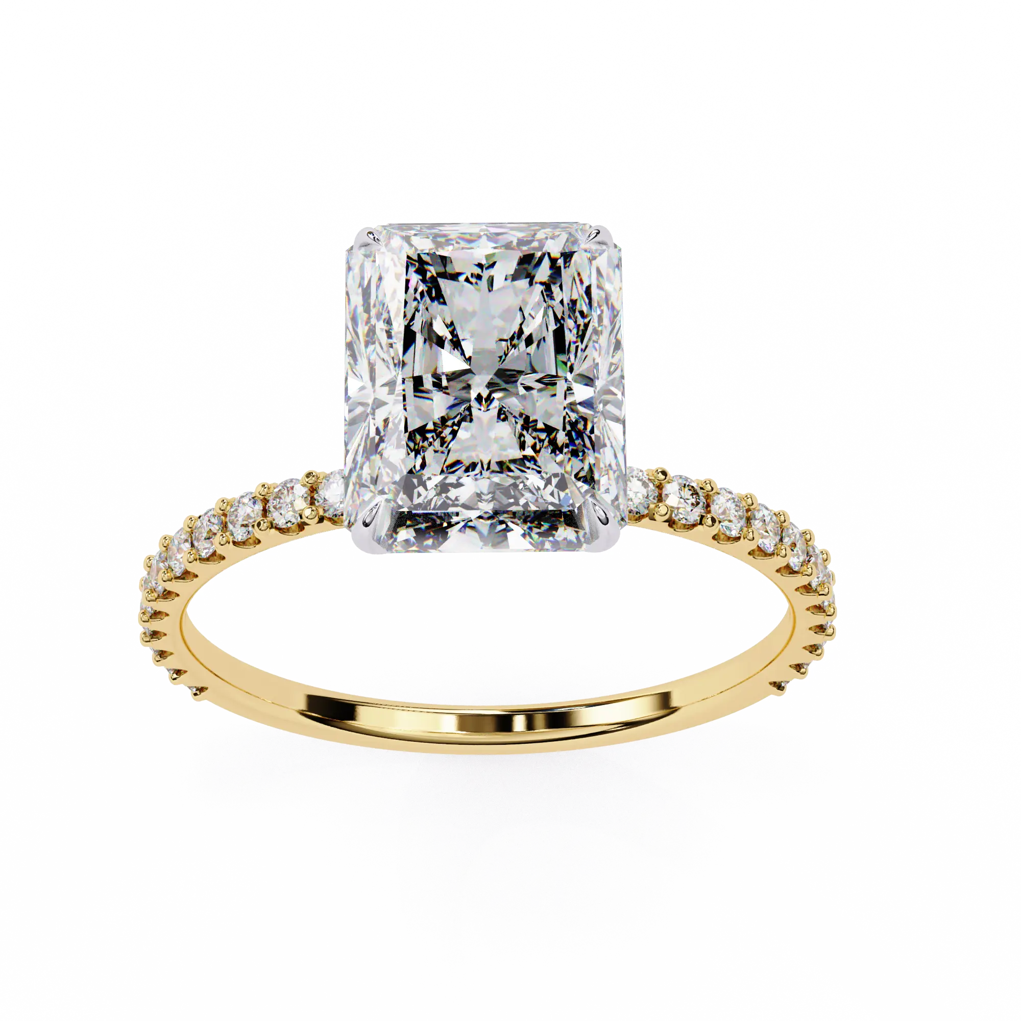 Radiant Cut Pavé Engagement Ring 