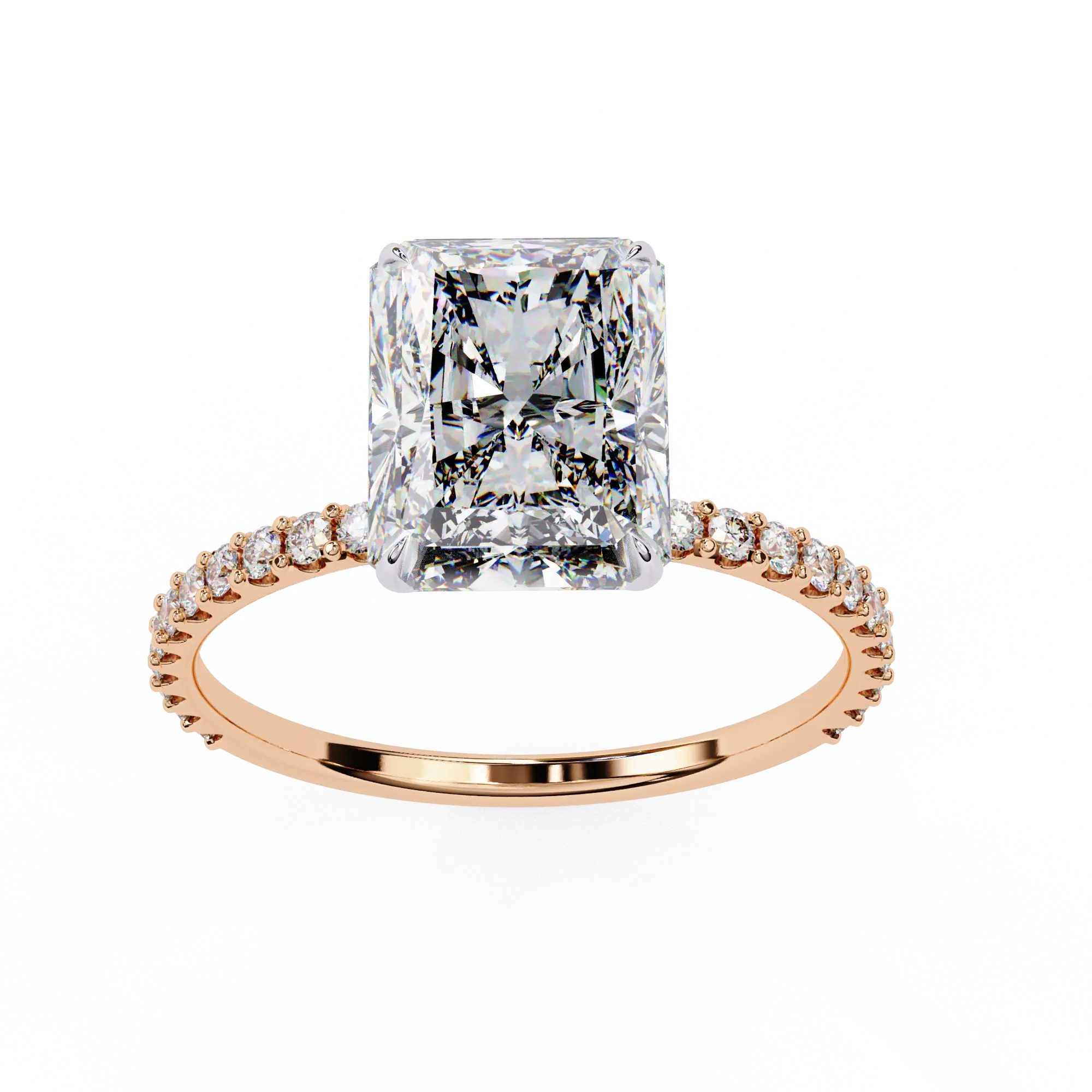 Radiant Cut Pavé Engagement Ring 