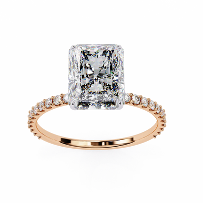 Radiant Cut Pavé Engagement Ring 