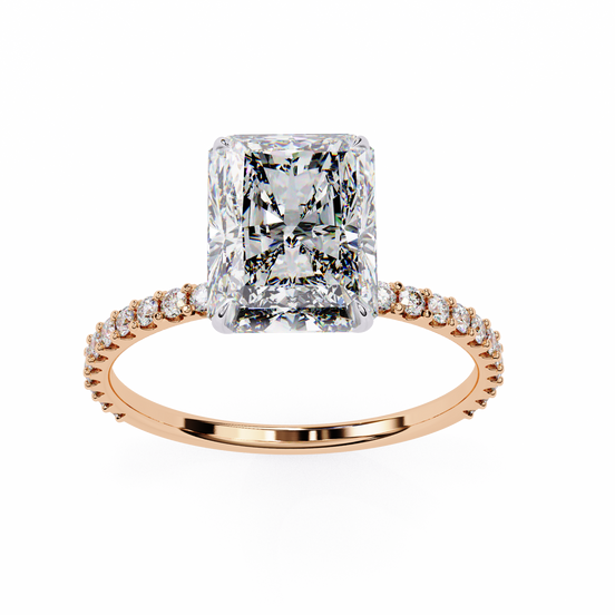 Radiant Cut Pavé Engagement Ring