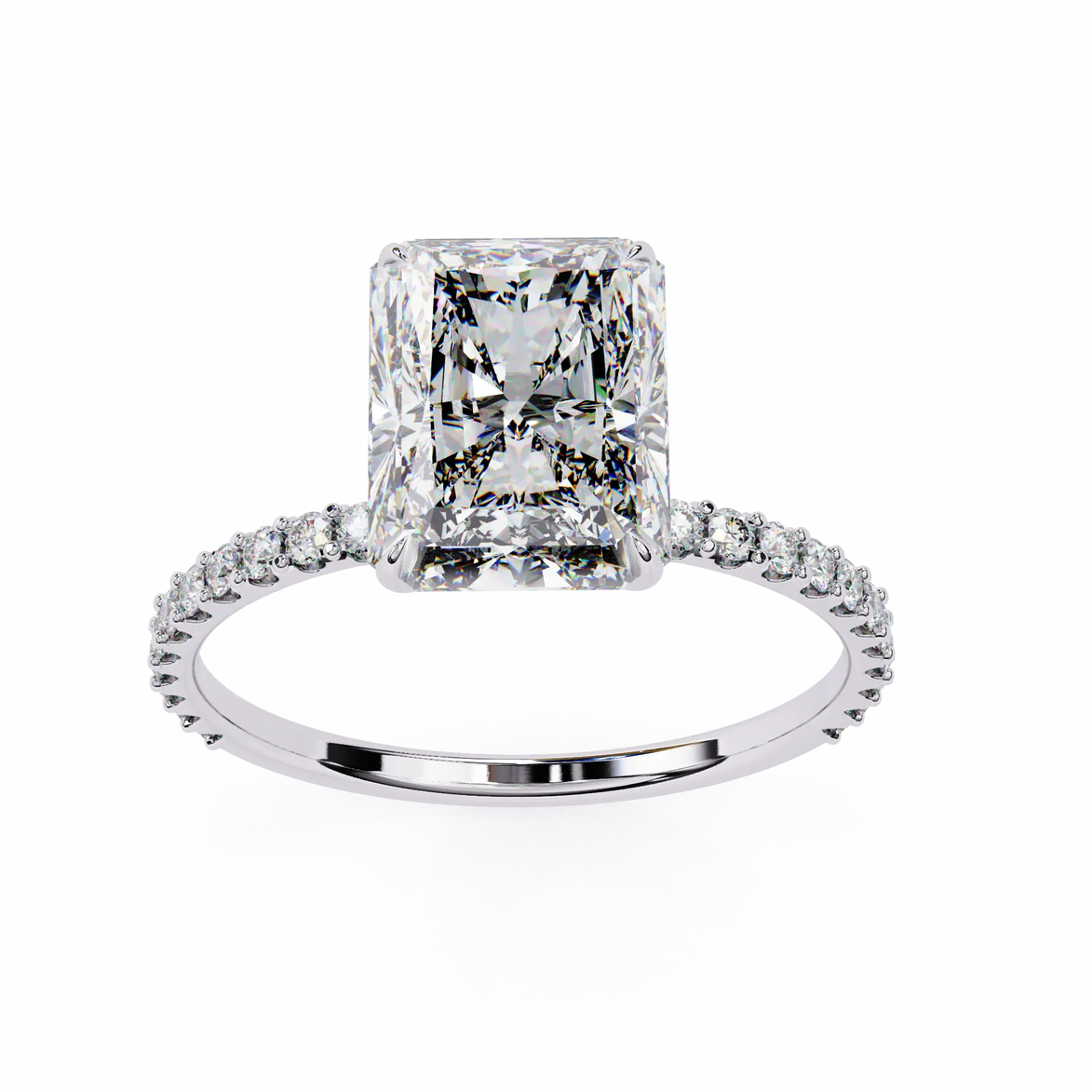 Radiant Cut Pavé Engagement Ring 