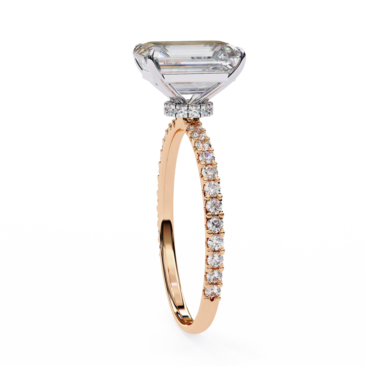 Radiant Cut Pavé Engagement Ring 