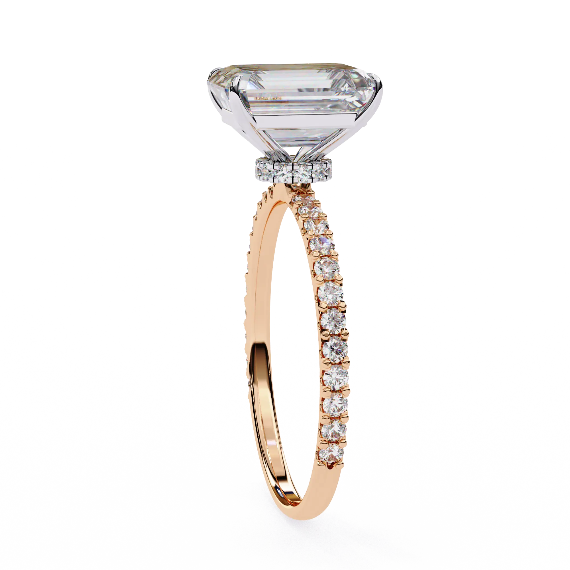 Radiant Cut Pavé Engagement Ring 