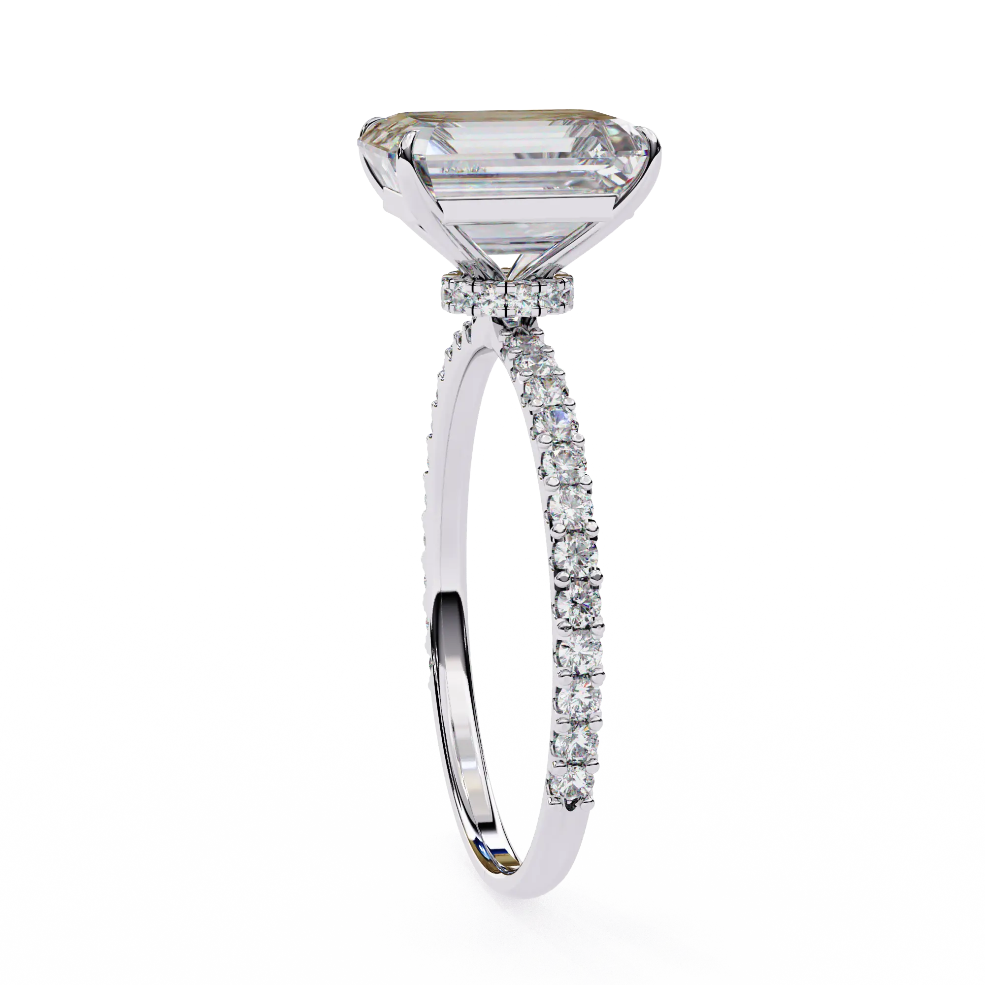 Radiant Cut Pavé Engagement Ring 