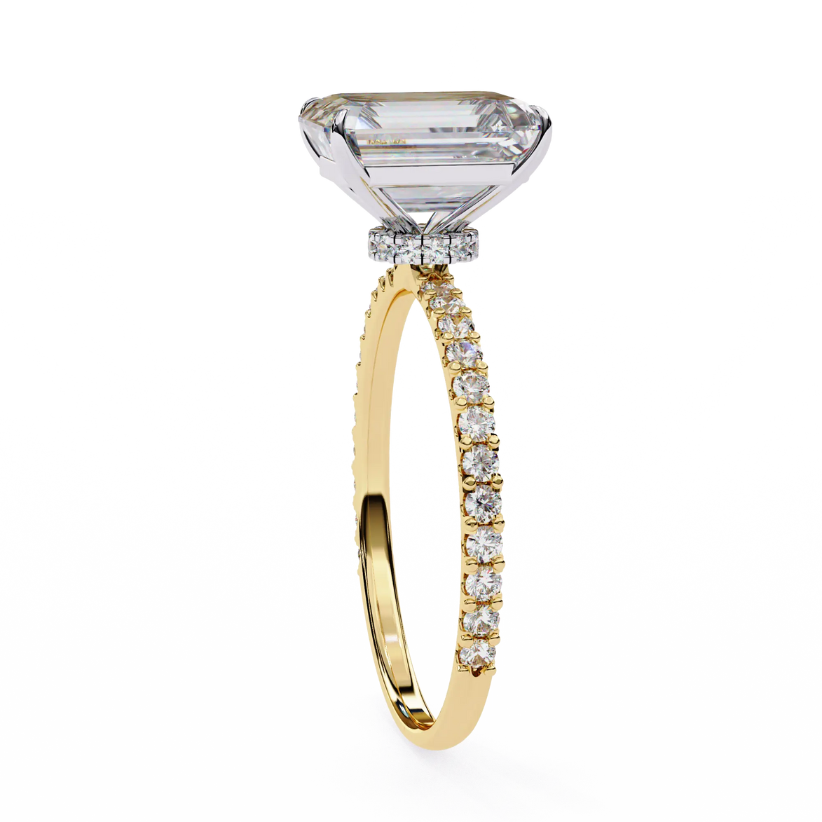 Radiant Cut Pavé Engagement Ring 