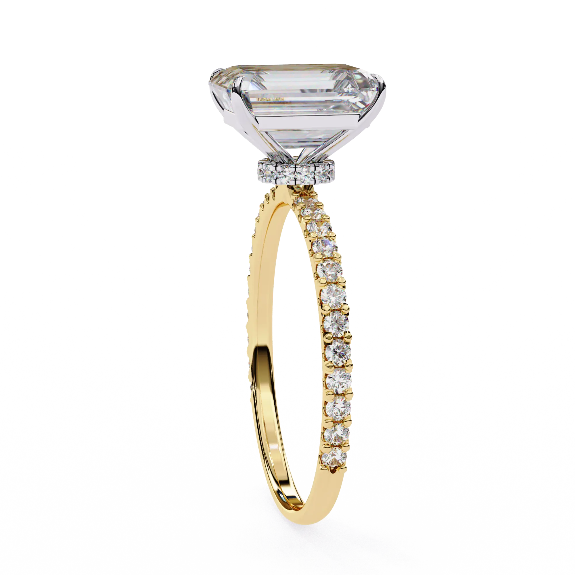 Radiant Cut Pavé Engagement Ring 
