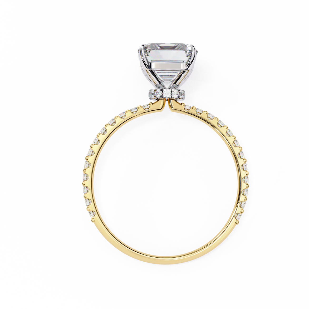 Radiant Cut Pavé Engagement Ring 