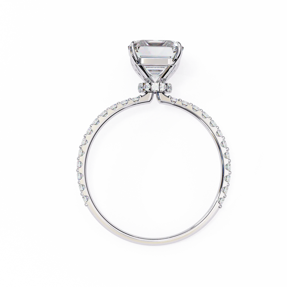 Radiant Cut Pavé Engagement Ring 