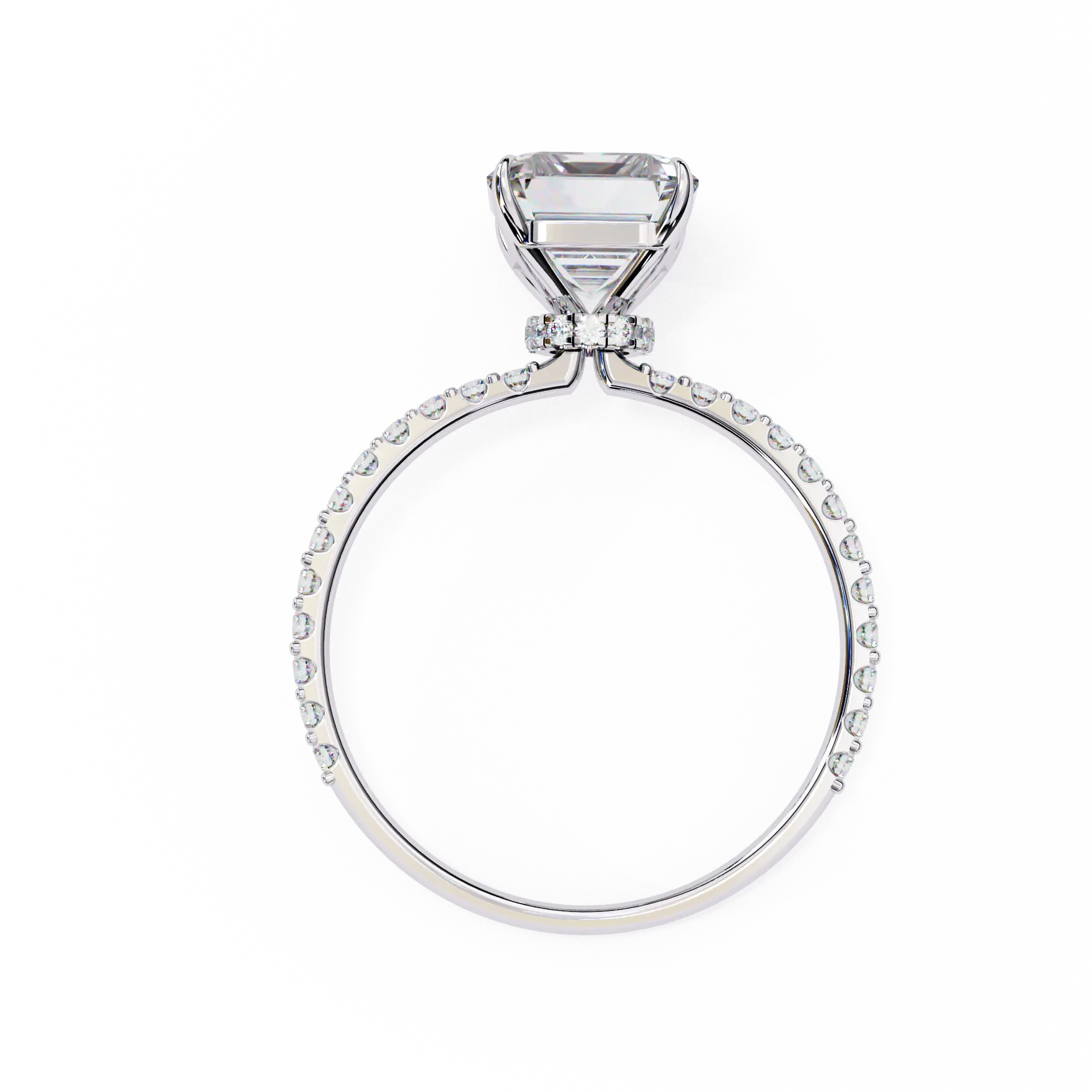 Radiant Cut Pavé Engagement Ring 