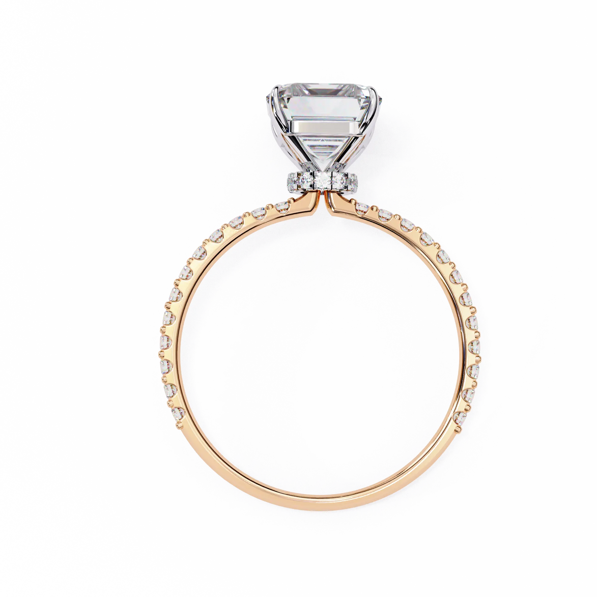 Radiant Cut Pavé Engagement Ring 