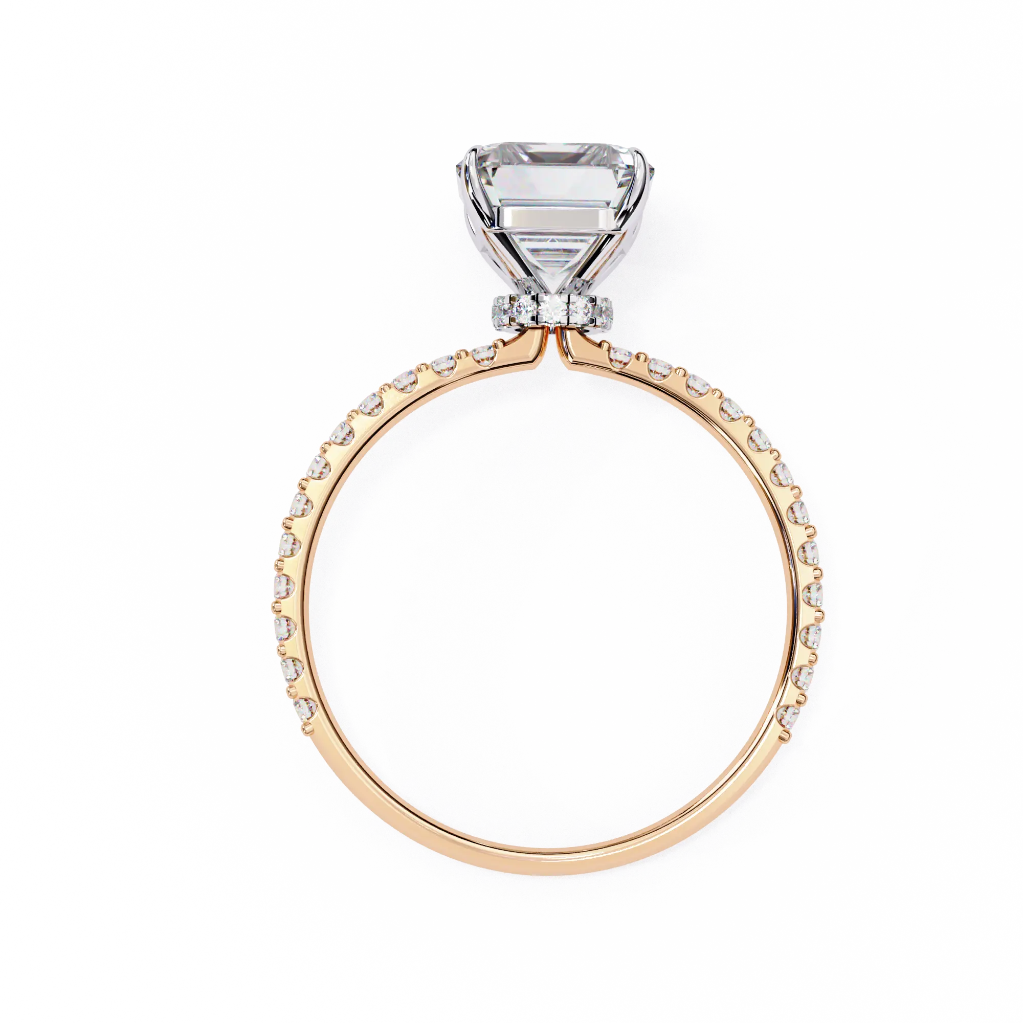 Radiant Cut Pavé Engagement Ring 