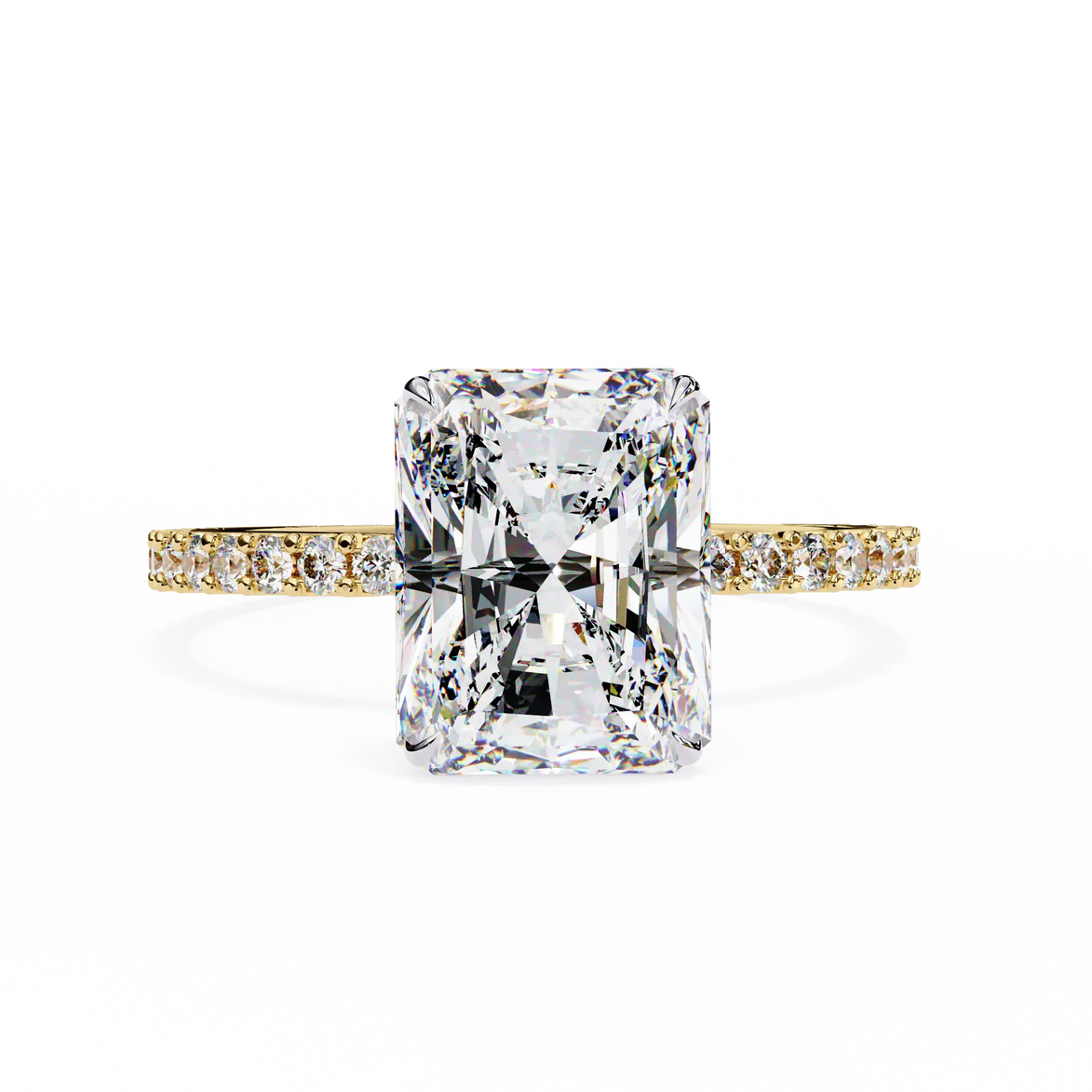 Radiant Cut Pavé Engagement Ring 