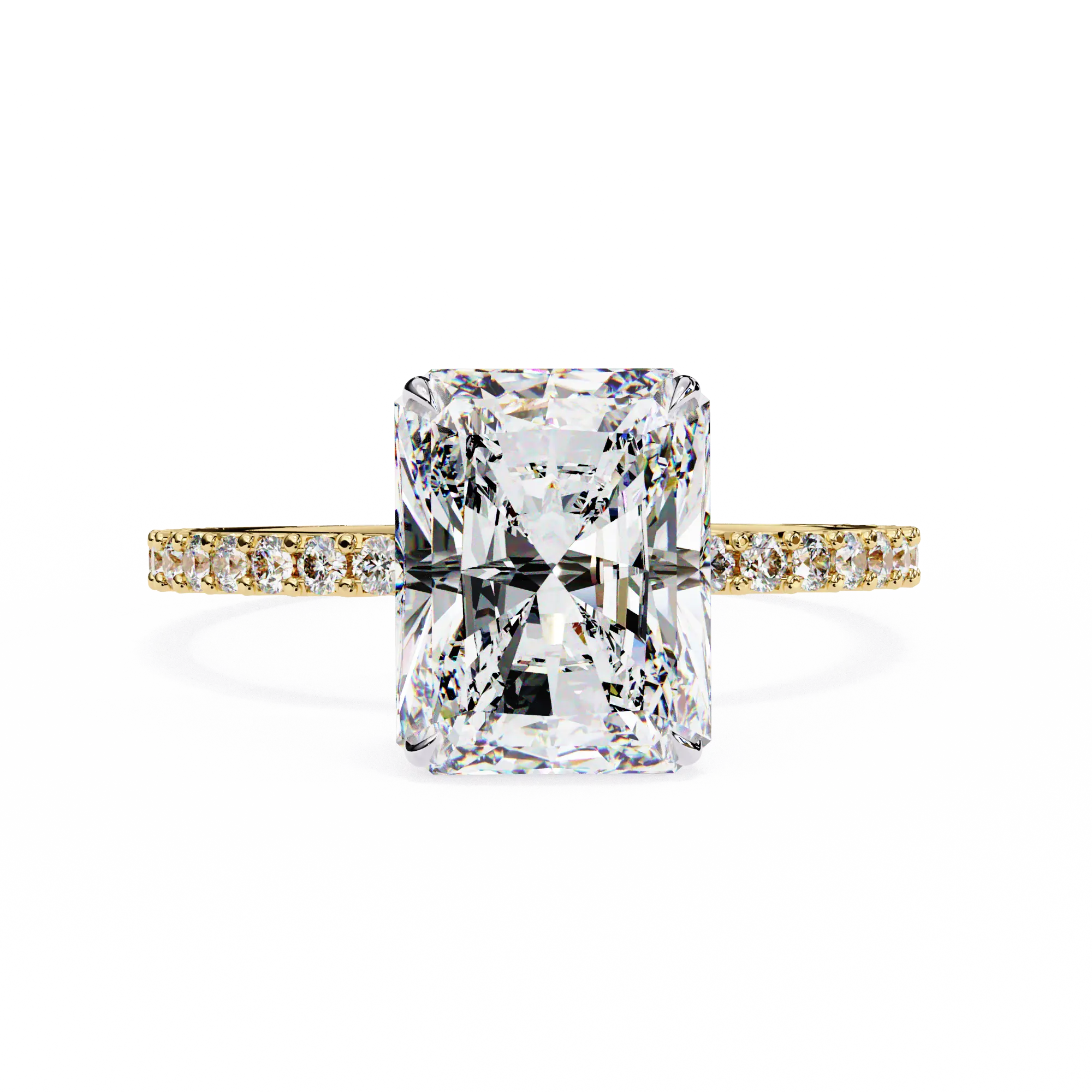 Radiant Cut Pavé Engagement Ring 