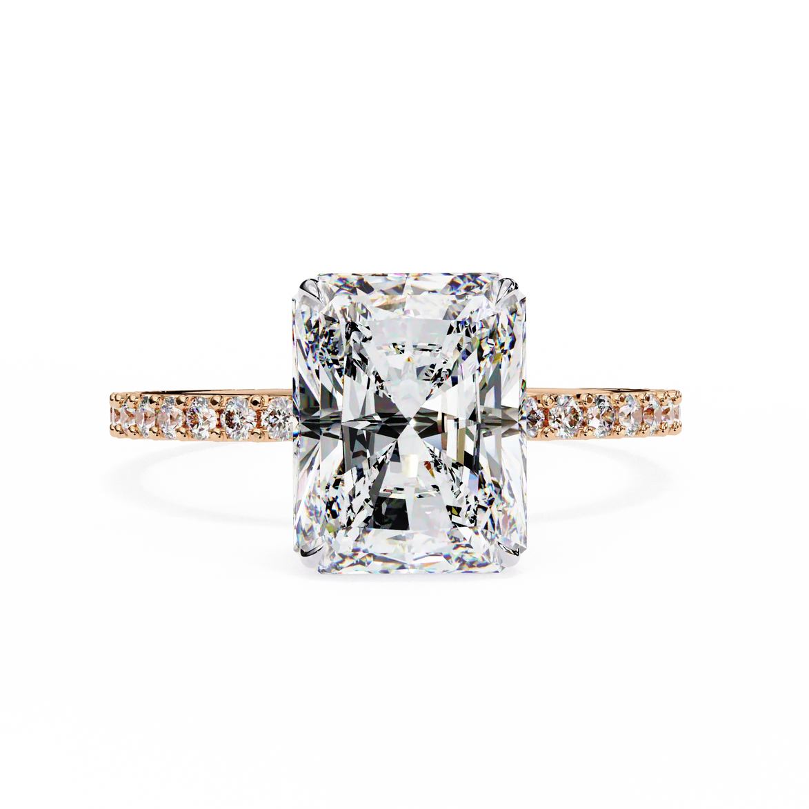 Radiant Cut Pavé Engagement Ring 