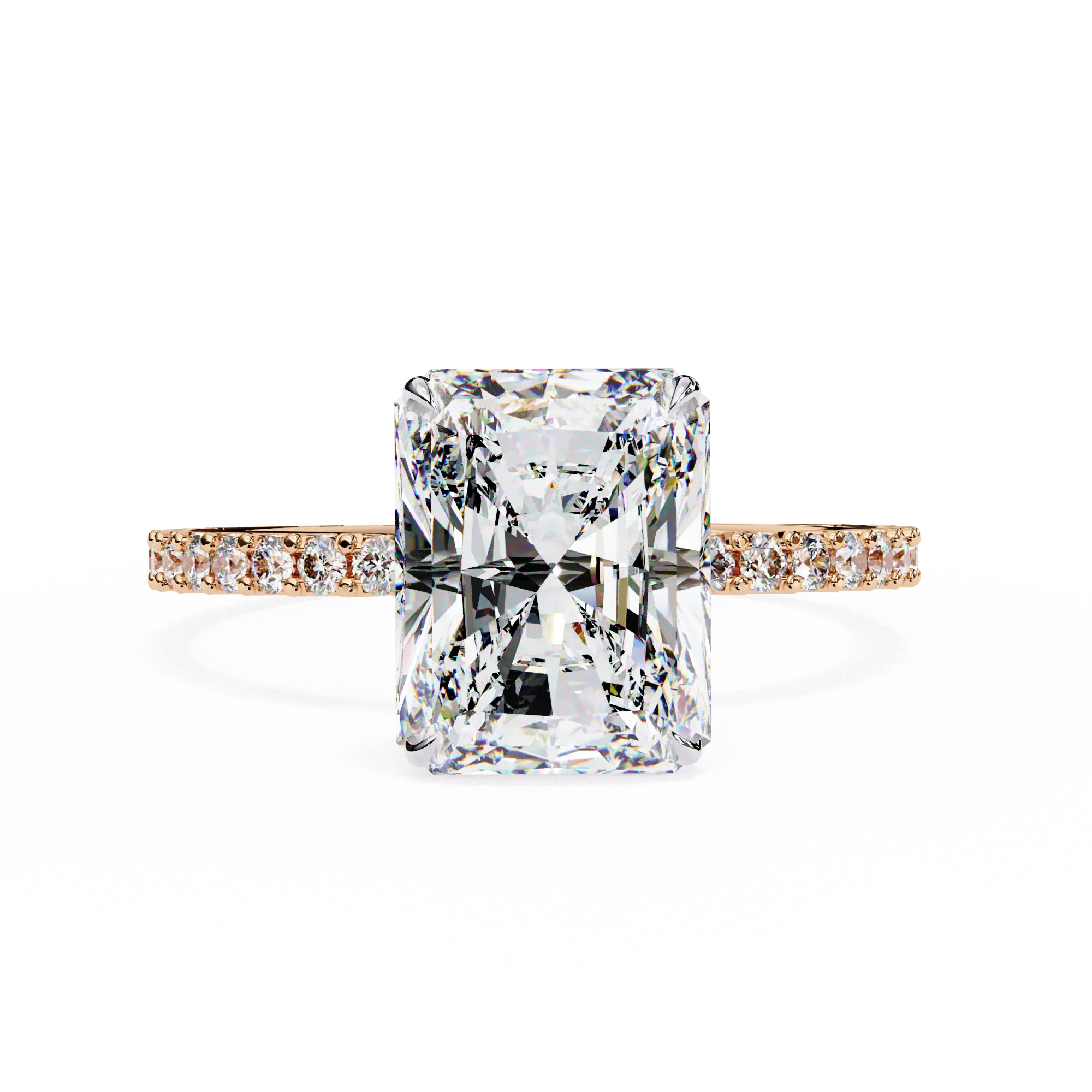 Radiant Cut Pavé Engagement Ring 