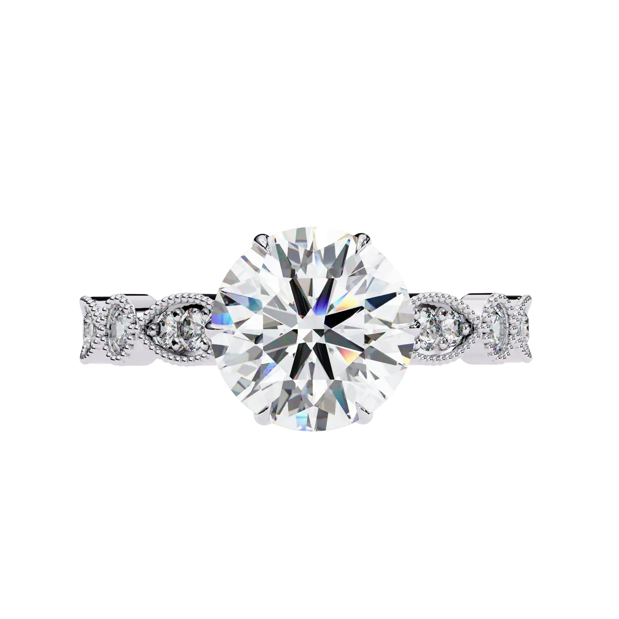 Diamond ring with a white background
