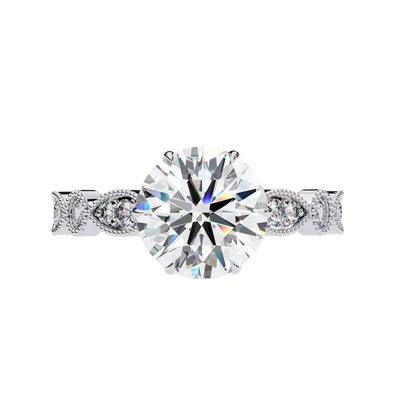 Diamond ring with a white background
