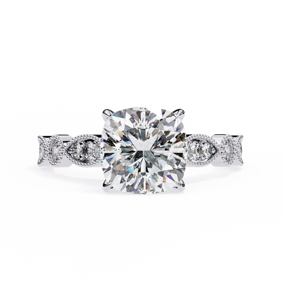 Diamond ring with a white background