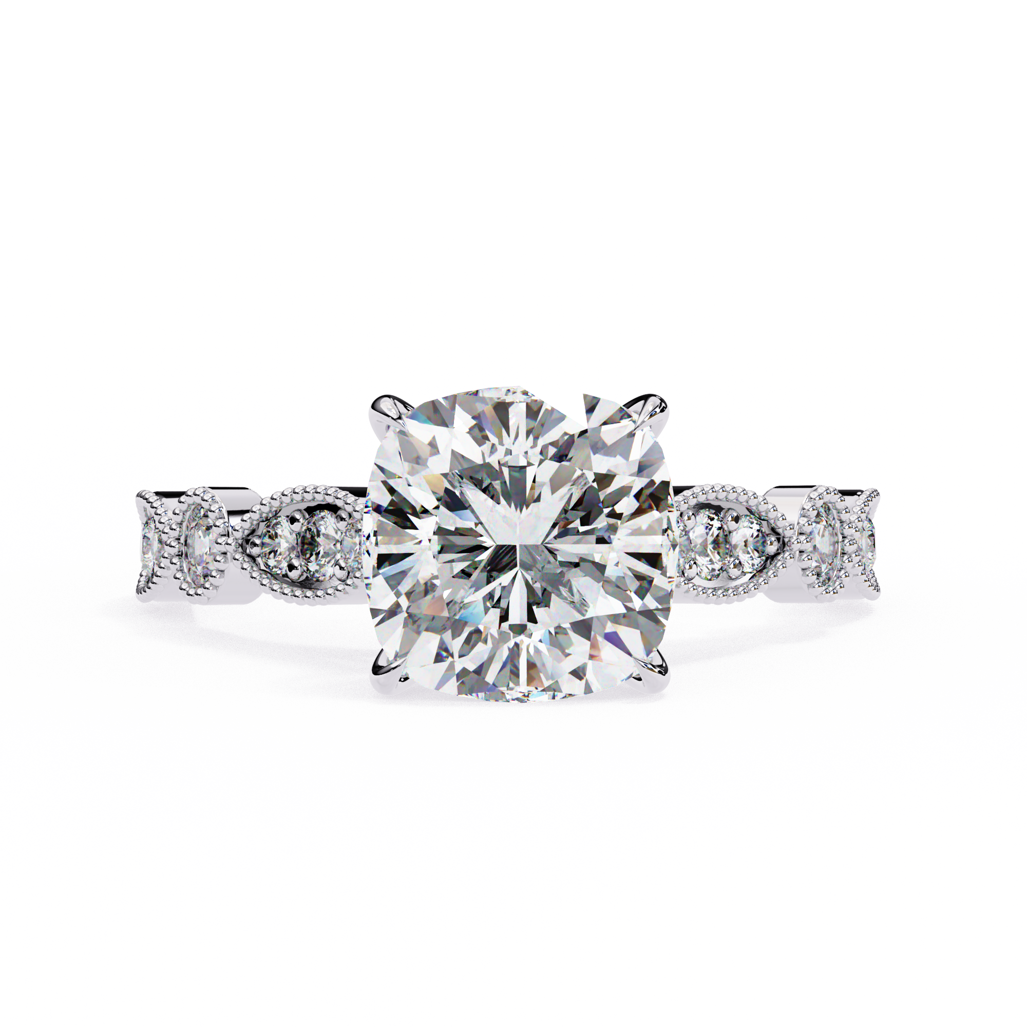 Diamond ring with a white background