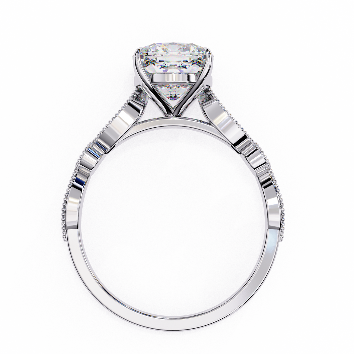 Diamond ring with a white background
