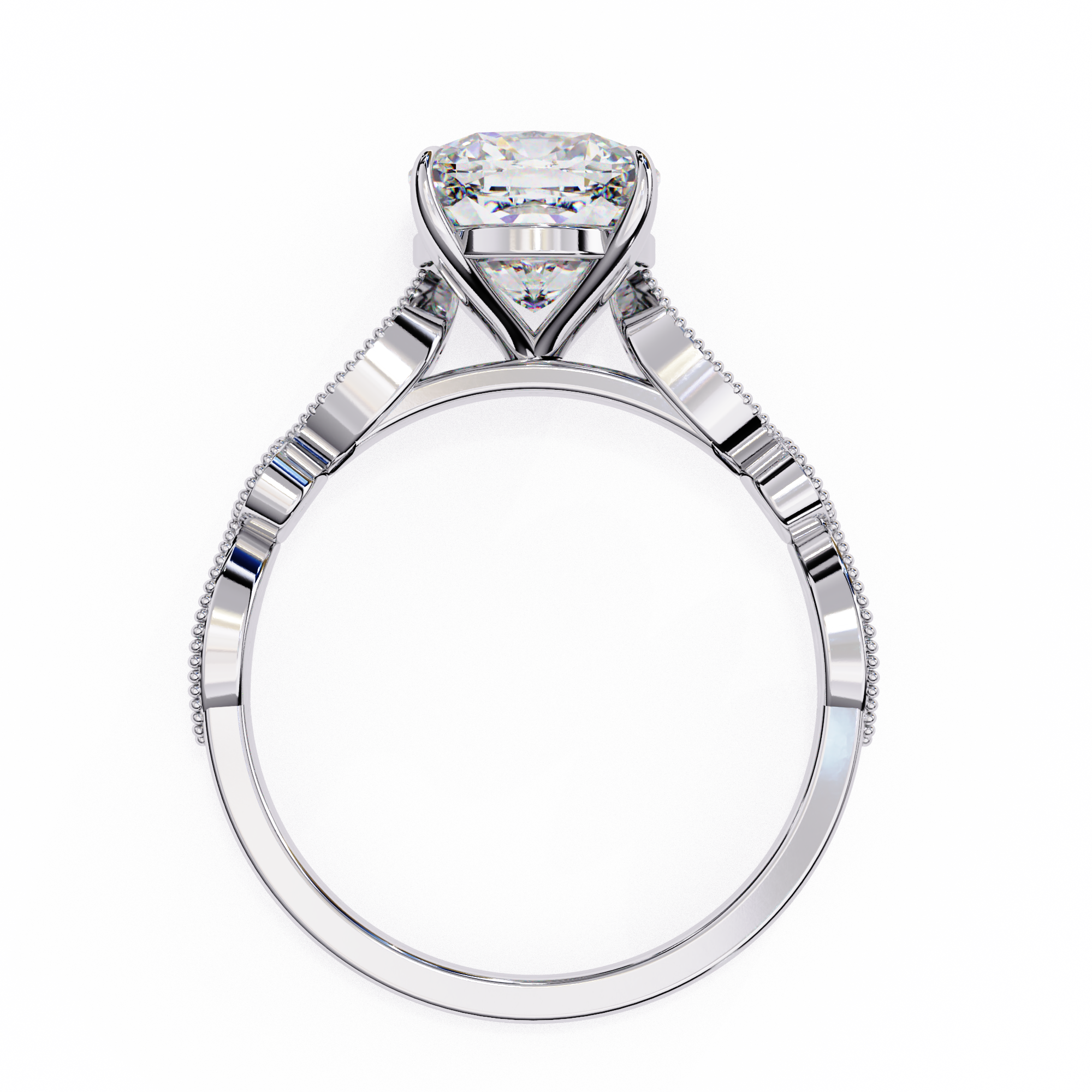 Diamond ring with a white background
