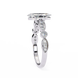 Diamond ring with intricate design on a white background