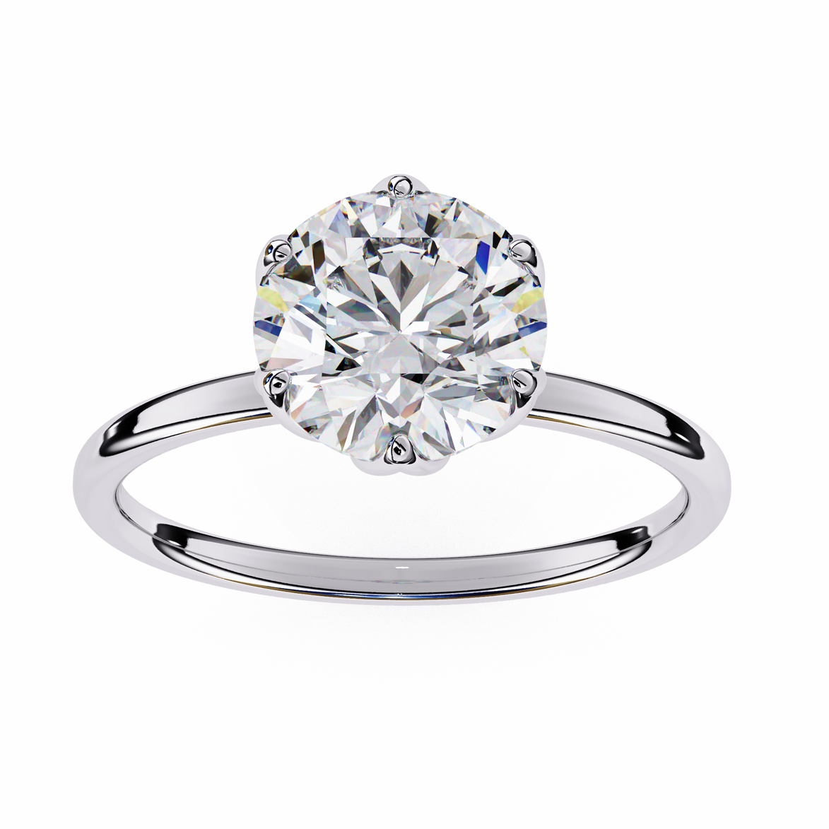 Diamond ring on a white background
