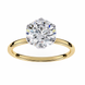 Gold ring with a large diamond on a white background