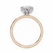 Two-tone ring with a diamond on a white background