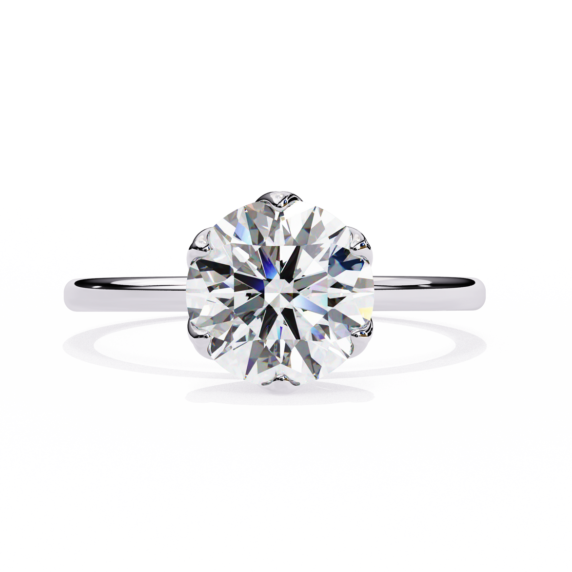Diamond ring on a white background