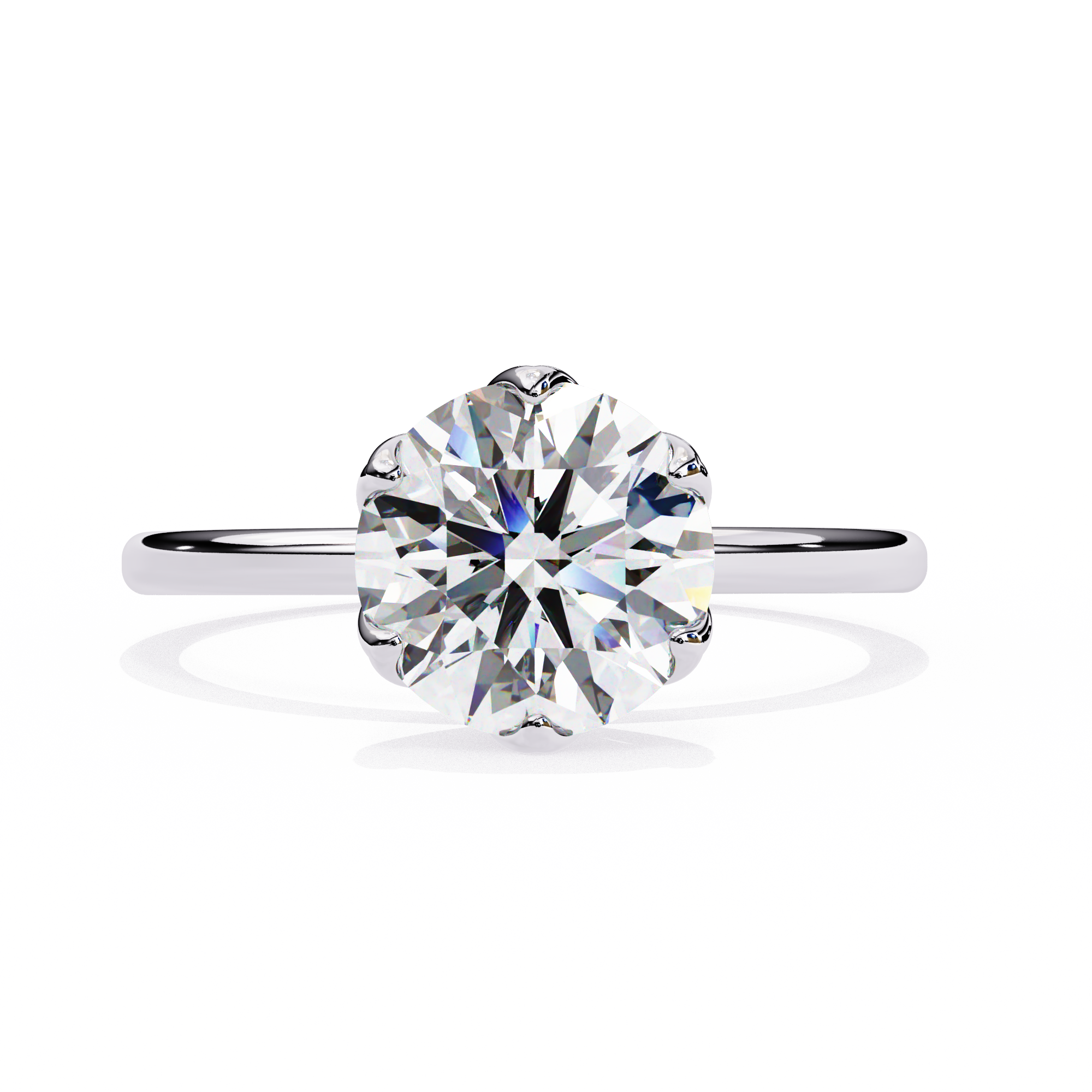 Diamond ring on a white background