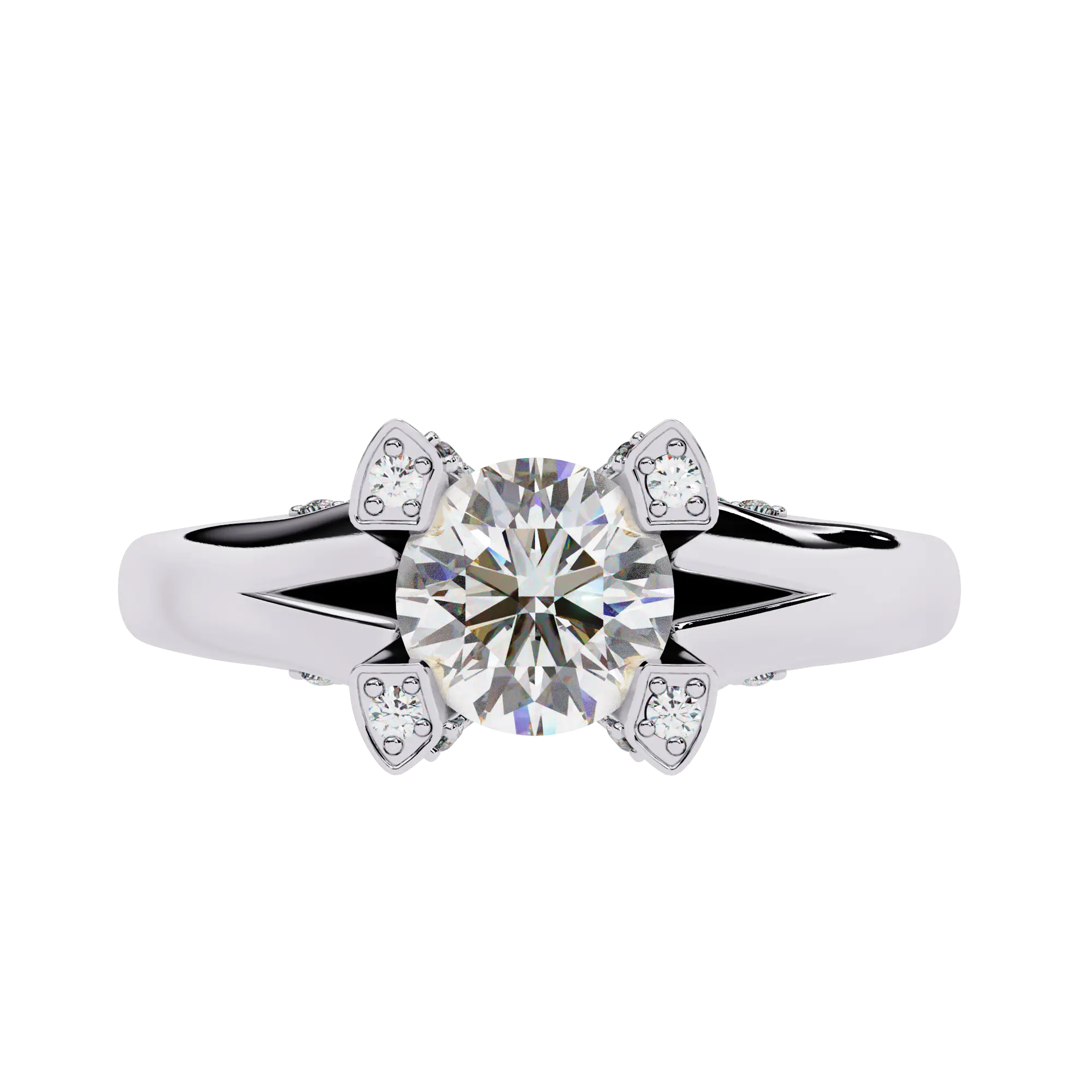 Diamond ring with a white background
