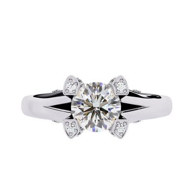 Diamond ring with a white background