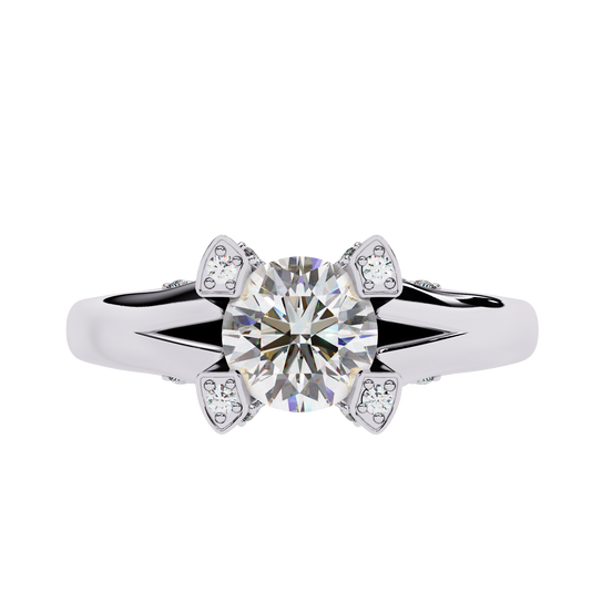 Diamond ring with a white background