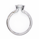 Diamond ring with a white gemstone on a white background