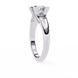 Silver ring with a diamond on a white background