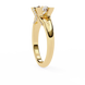 Gold ring with small diamonds on a white background