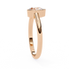 Gold ring with a diamond on a white background