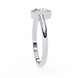 Silver ring with a diamond on a white background