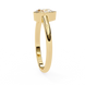 Gold ring with a diamond on a white background