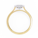 Gold ring with a diamond on a white background
