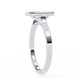 Silver ring with a white gemstone on a white background