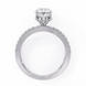 Silver ring with a diamond on a white background